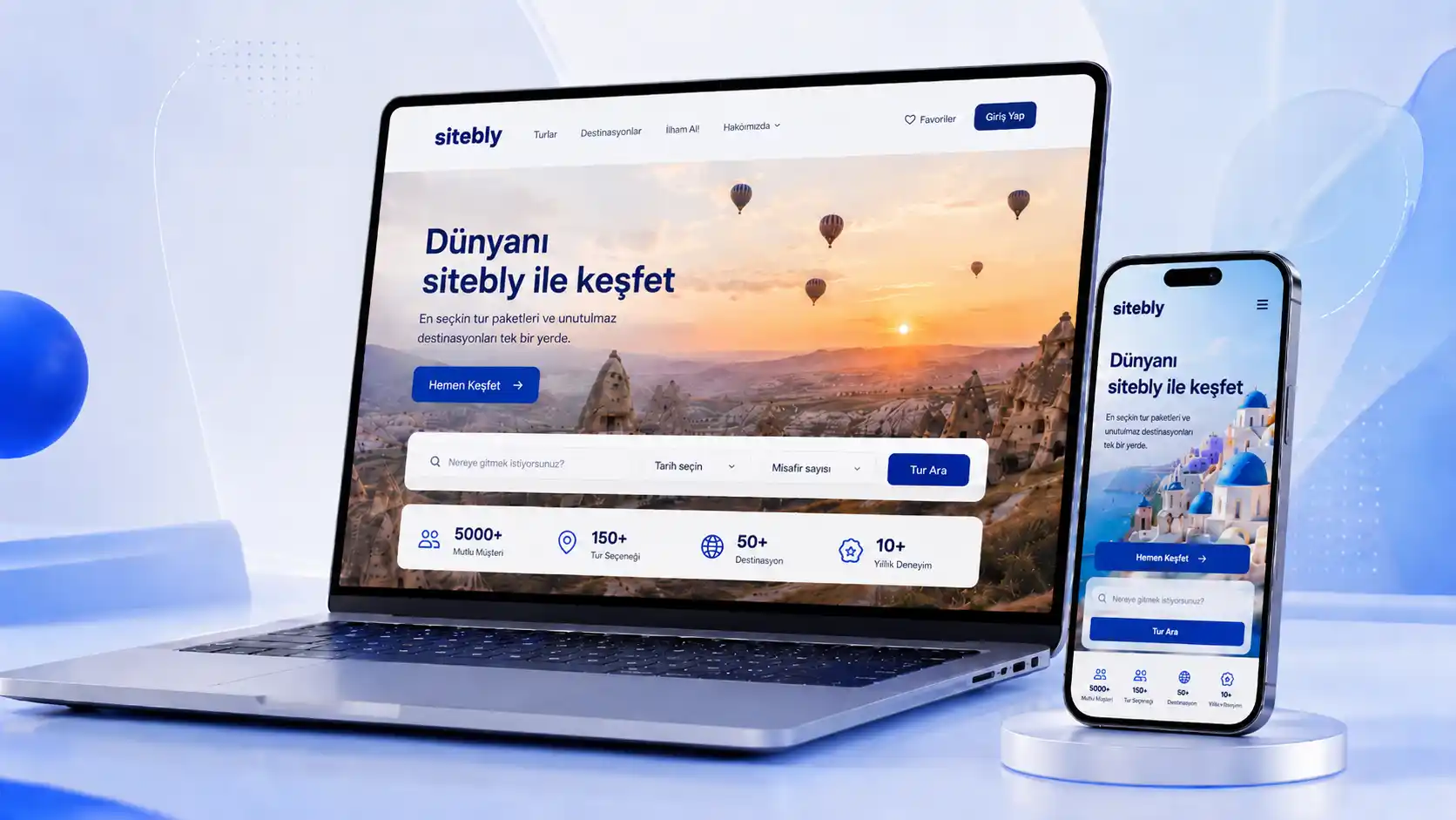 Sitebly platform önizlemesi